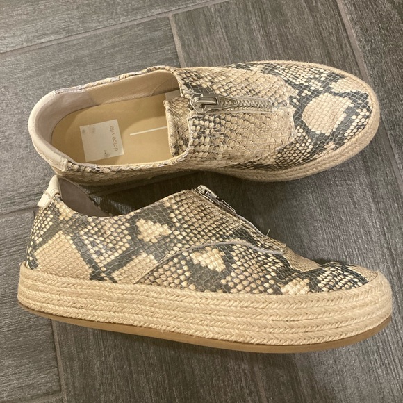 Dolce Vita Snakeskin Trae Zipper Espadrille Sneakers - Picture 3 of 9